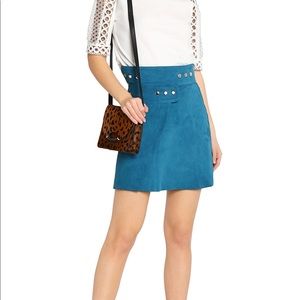 MAJE Suede Turquoise Skirt